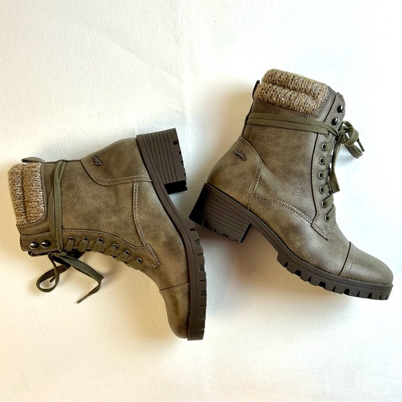 New Sugar Oraura Brown Lace Up Womens Combat Ankle Boots / Sz 7 - Picture 8 of 12